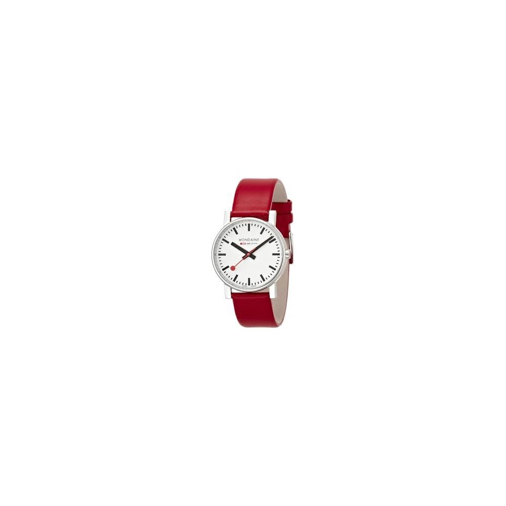 LADIES CLASSIC WATCH BRUSHED 30MM red strap